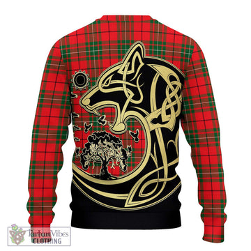 MacAulay Modern Tartan Ugly Sweater with Family Crest Celtic Wolf Style