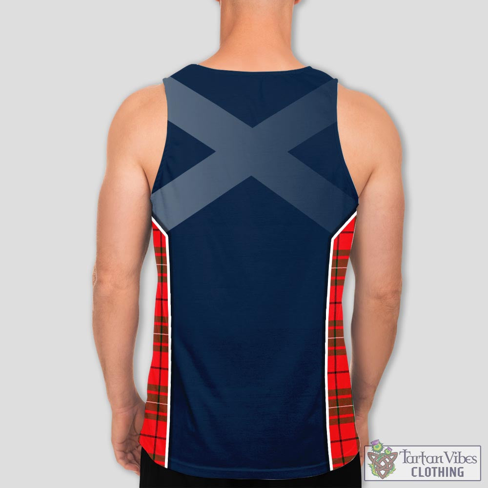 Tartan Vibes Clothing MacAulay Modern Tartan Men's Tanks Top with Family Crest and Scottish Thistle Vibes Sport Style