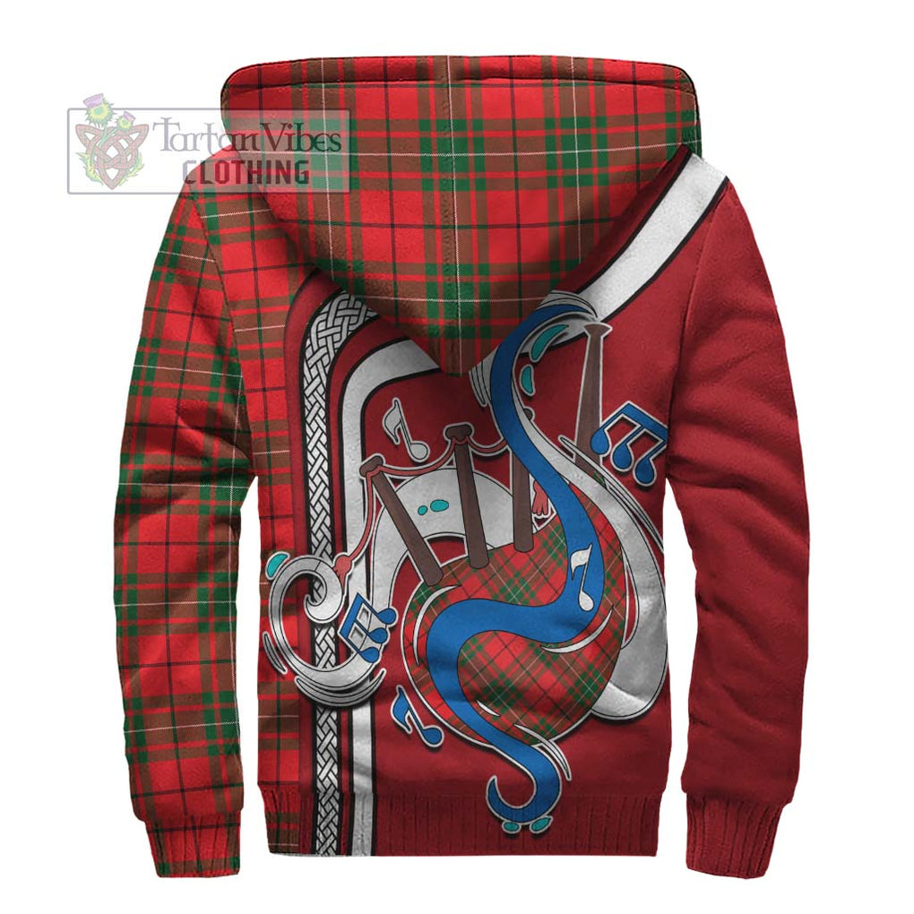 MacAulay Modern Tartan Sherpa Hoodie with Epic Bagpipe Style - Tartanvibesclothing Shop