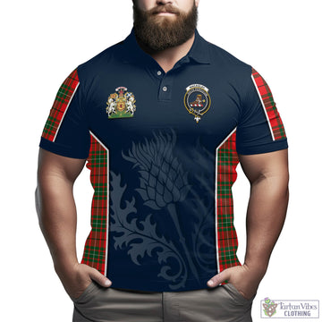 MacAulay Modern Tartan Men's Polo Shirt with Family Crest and Scottish Thistle Vibes Sport Style