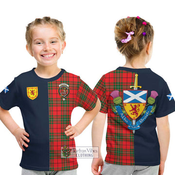 MacAulay Modern Tartan Kid T-Shirt Alba with Scottish Lion Royal Arm Half Style