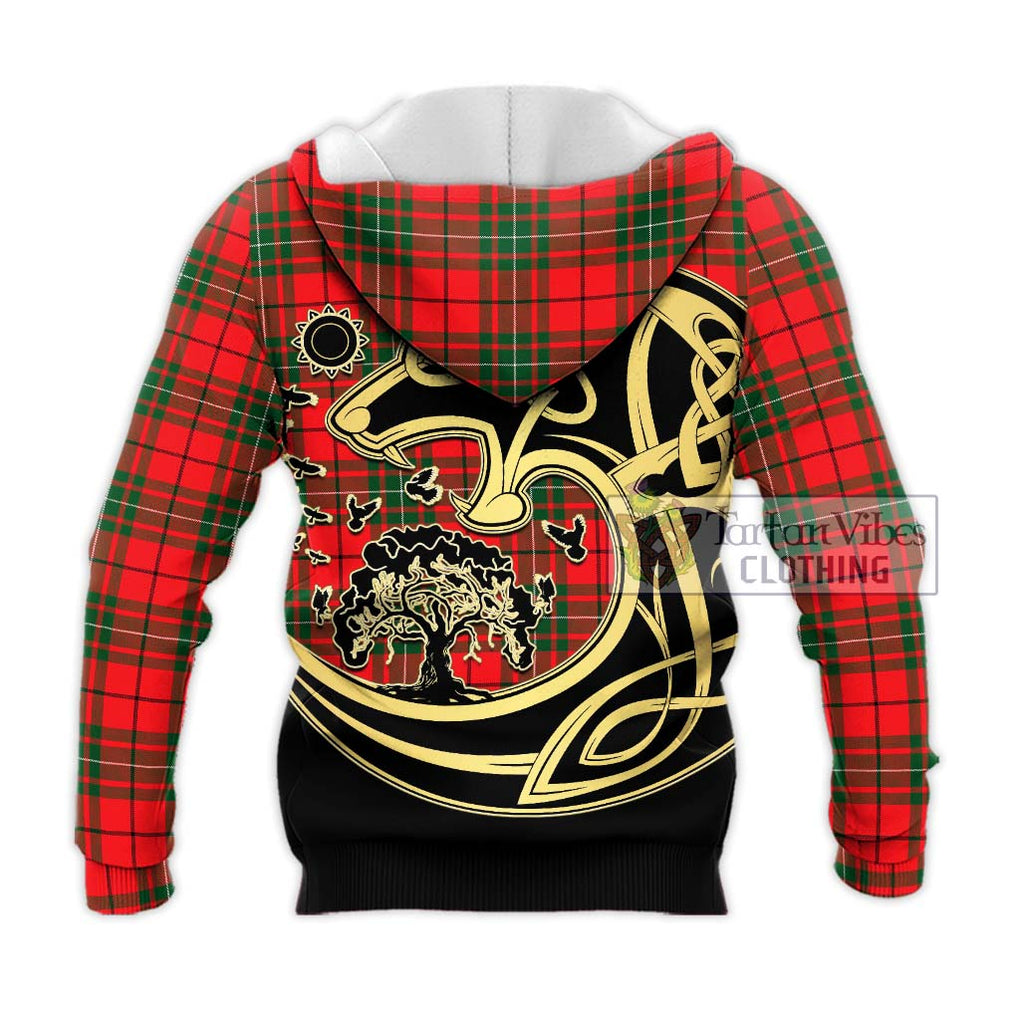 MacAulay Modern Tartan Knitted Hoodie with Family Crest Celtic Wolf Style - Tartan Vibes Clothing