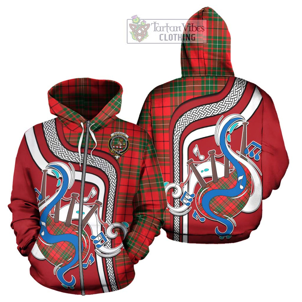 MacAulay Modern Tartan Hoodie with Epic Bagpipe Style - Tartanvibesclothing Shop