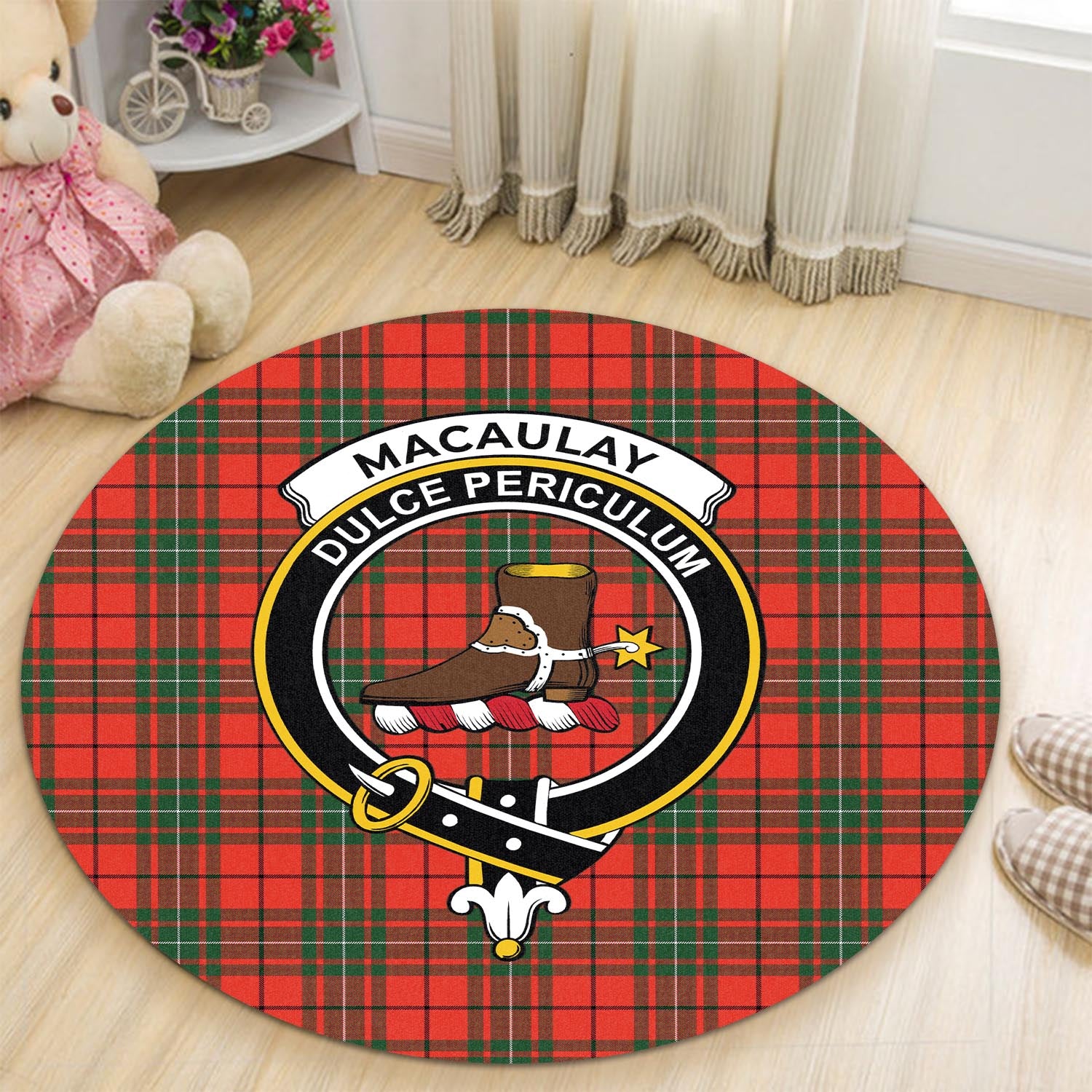 macaulay-modern-tartan-round-rug-with-family-crest