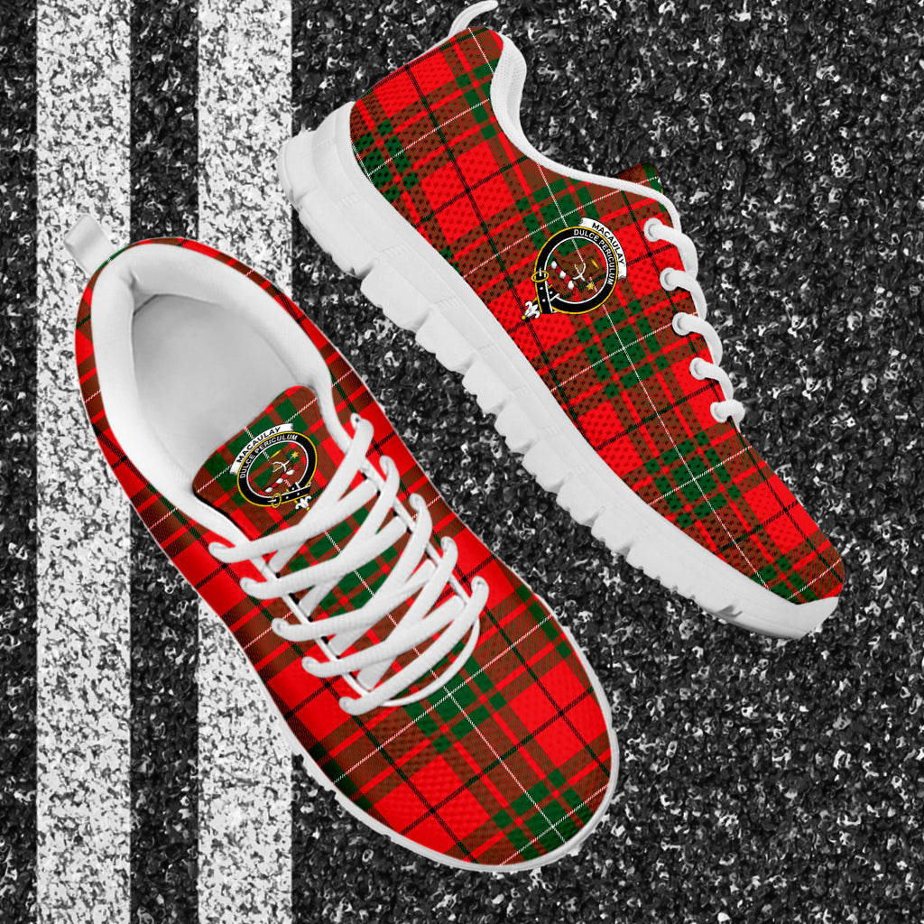 MacAulay Modern Tartan Sneakers with Family Crest - Tartan Vibes Clothing