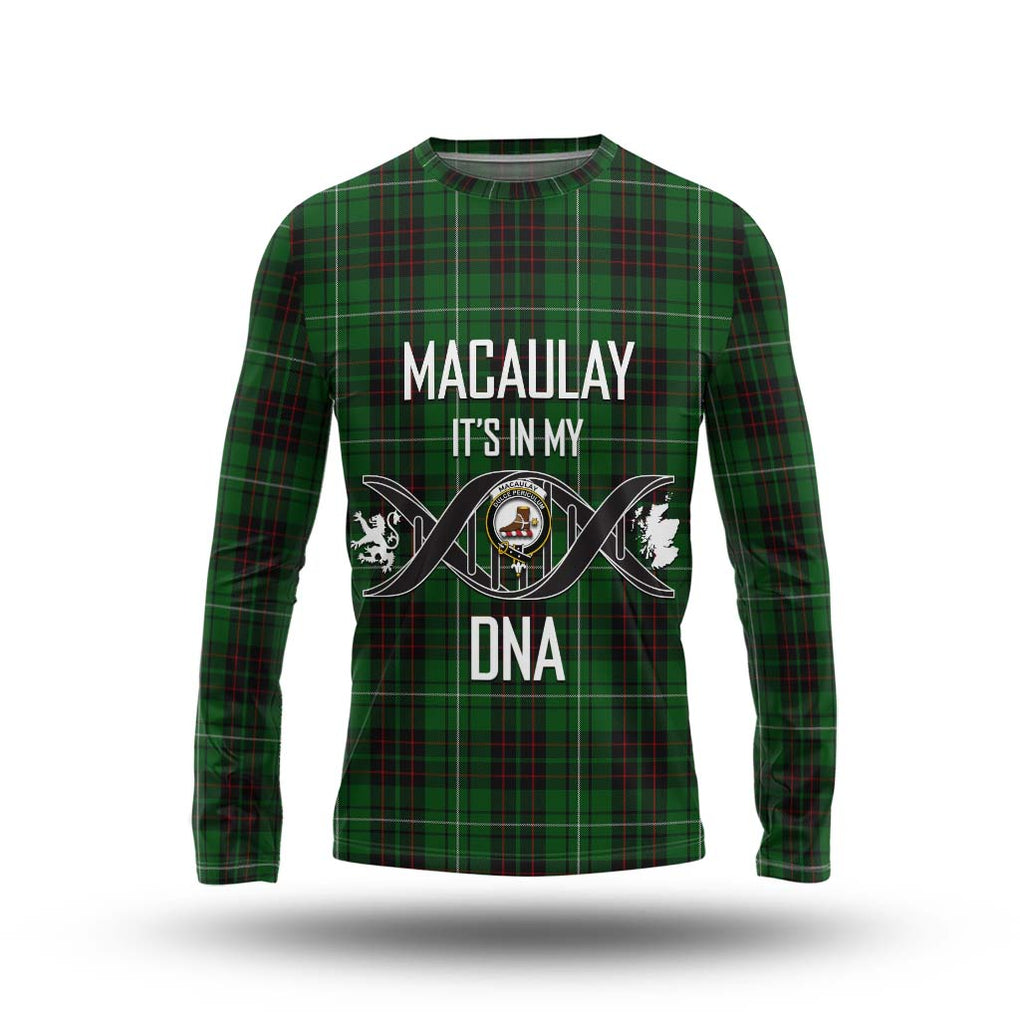 MacAulay of Lewis Tartan Long Sleeve T-Shirt with Family Crest DNA In Me Style Unisex - Tartanvibesclothing Shop