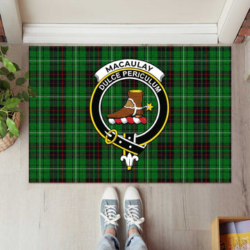 MacAulay of Lewis Tartan Door Mat with Family Crest