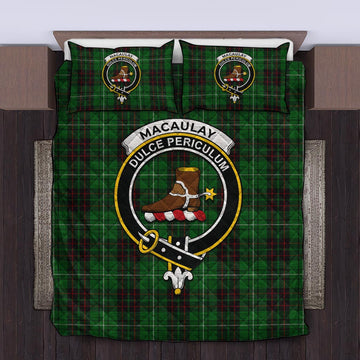 MacAulay of Lewis Tartan Quilt Bed Set with Family Crest