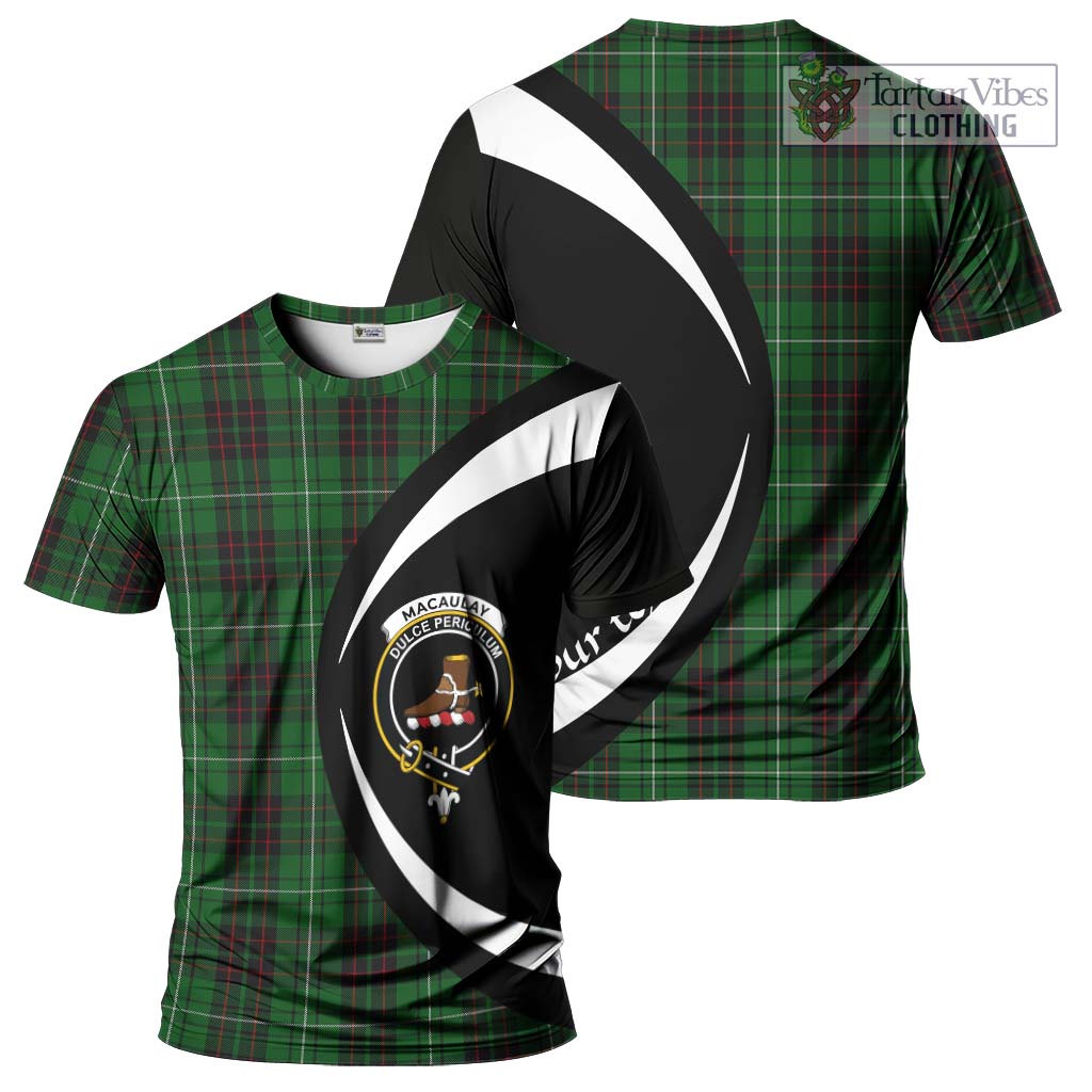 Tartan Vibes Clothing MacAulay of Lewis Tartan T-Shirt with Family Crest Circle Style