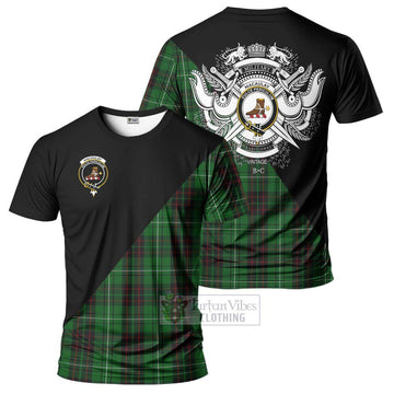 MacAulay of Lewis Tartan T-Shirt with Family Crest and Military Logo Style