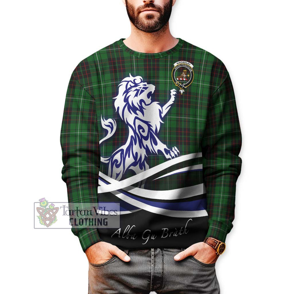 MacAulay of Lewis Tartan Sweatshirt with Alba Gu Brath Regal Lion Emblem Unisex - Tartanvibesclothing Shop