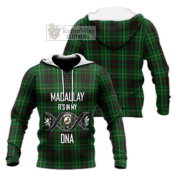 MacAulay of Lewis Tartan Knitted Hoodie with Family Crest DNA In Me Style