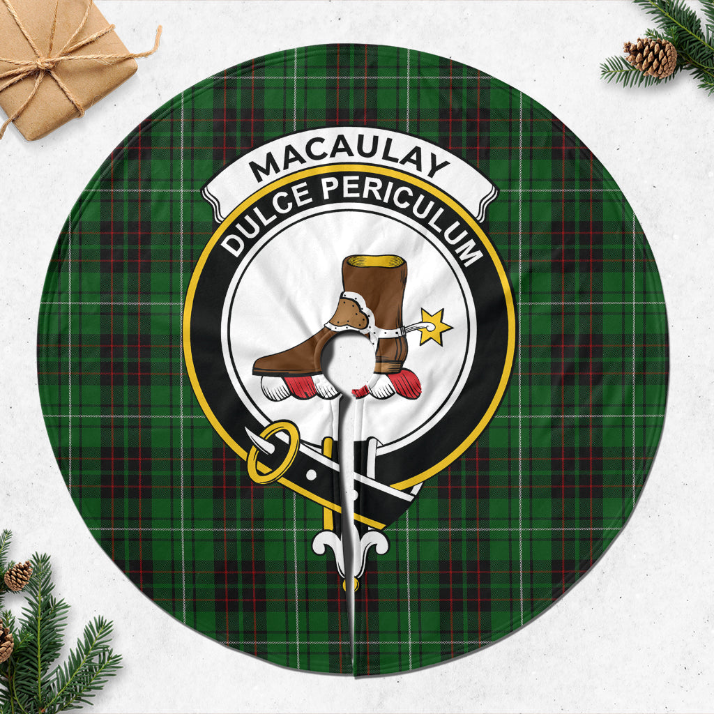 MacAulay of Lewis Tartan Christmas Tree Skirt with Family Crest - Tartanvibesclothing