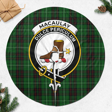 MacAulay of Lewis Tartan Christmas Tree Skirt with Family Crest