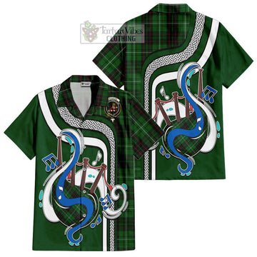 MacAulay of Lewis Tartan Short Sleeve Button Shirt with Epic Bagpipe Style