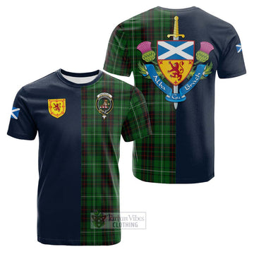 MacAulay of Lewis Tartan Cotton T-shirt Alba with Scottish Lion Royal Arm Half Style