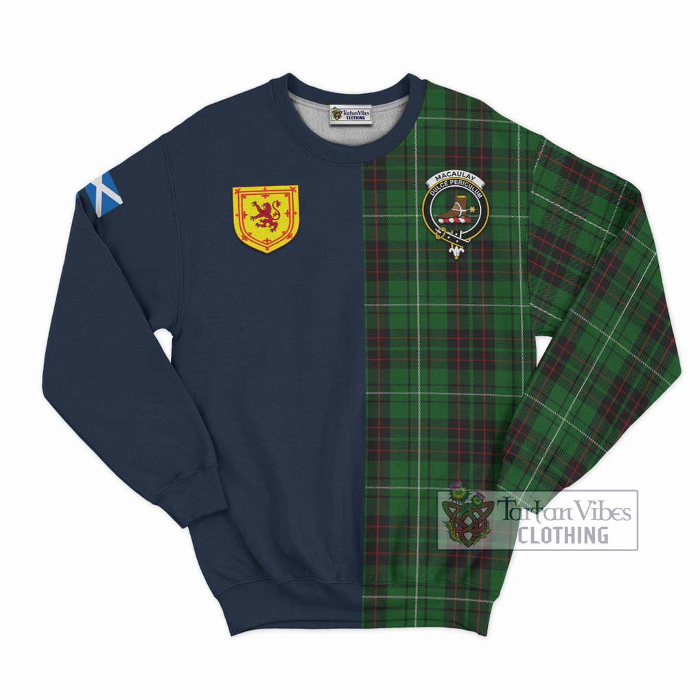 Tartan Vibes Clothing MacAulay of Lewis Tartan Sweatshirt with Scottish Lion Royal Arm Half Style