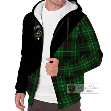 MacAulay of Lewis Tartan Sherpa Hoodie with Family Crest and Military Logo Style