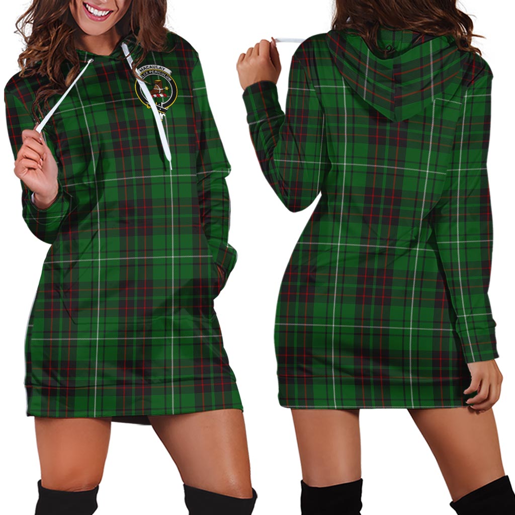 MacAulay of Lewis Tartan Hoodie Dress with Family Crest - Tartan Vibes Clothing