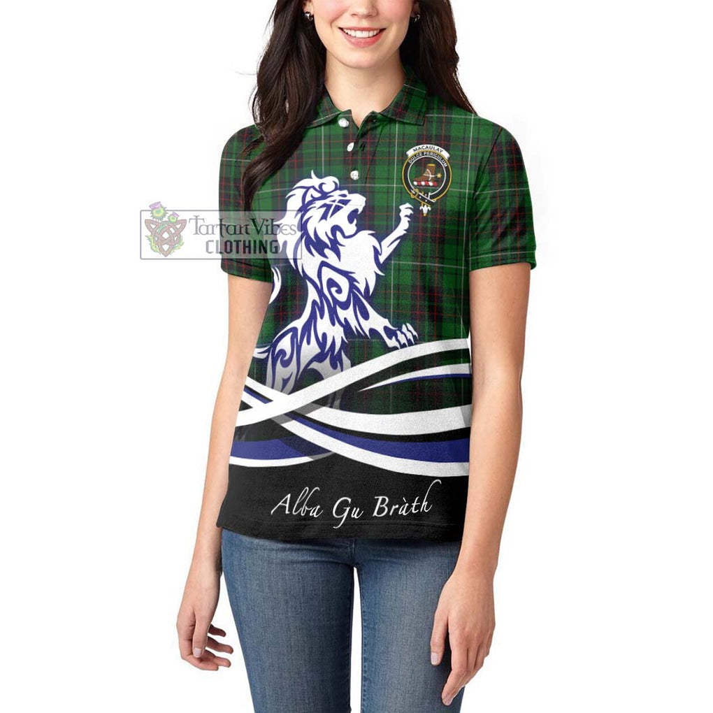 MacAulay of Lewis Tartan Women's Polo Shirt with Alba Gu Brath Regal Lion Emblem - Tartanvibesclothing Shop