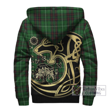 MacAulay of Lewis Tartan Sherpa Hoodie with Family Crest Celtic Wolf Style