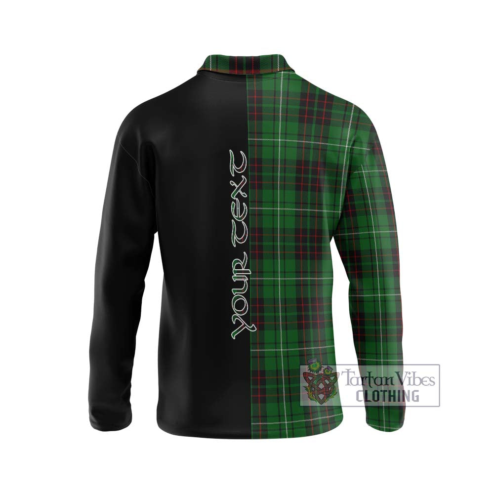 MacAulay of Lewis Tartan Long Sleeve Polo Shirt with Family Crest and Half Of Me Style - Tartanvibesclothing Shop