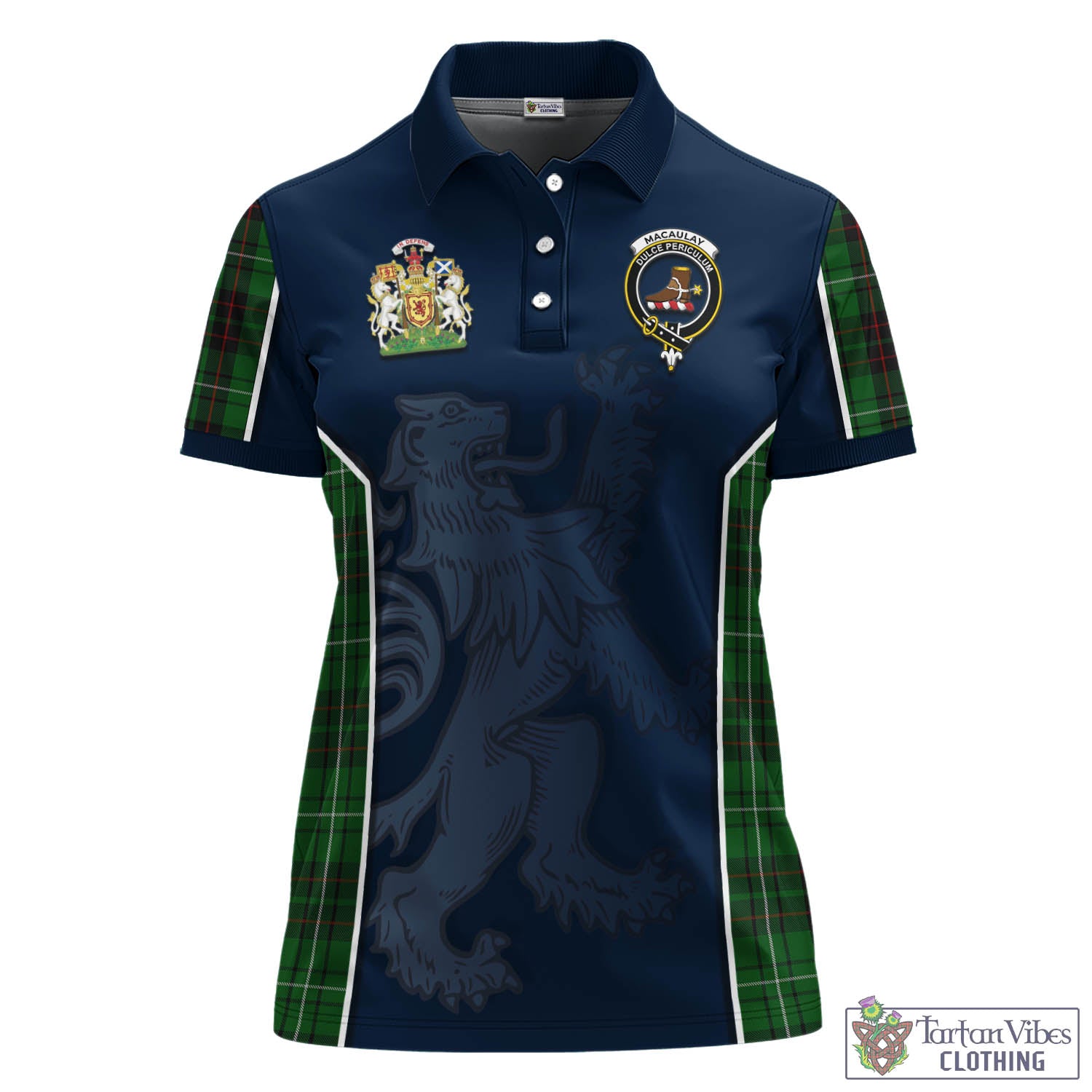 MacAulay of Lewis Tartan Women's Polo Shirt with Family Crest and Lion Rampant Vibes Sport Style - Tartan Vibes Clothing