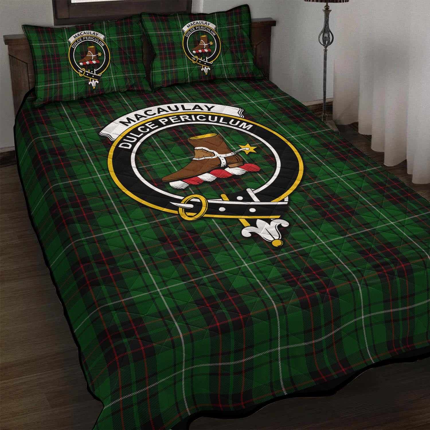 MacAulay of Lewis Tartan Quilt Bed Set with Family Crest - Tartan Vibes Clothing