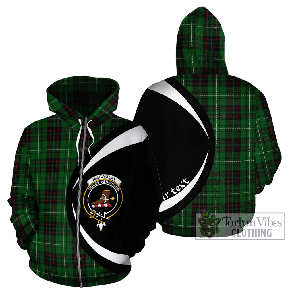 Tartan Vibes Clothing MacAulay of Lewis Tartan Hoodie with Family Crest Circle Style