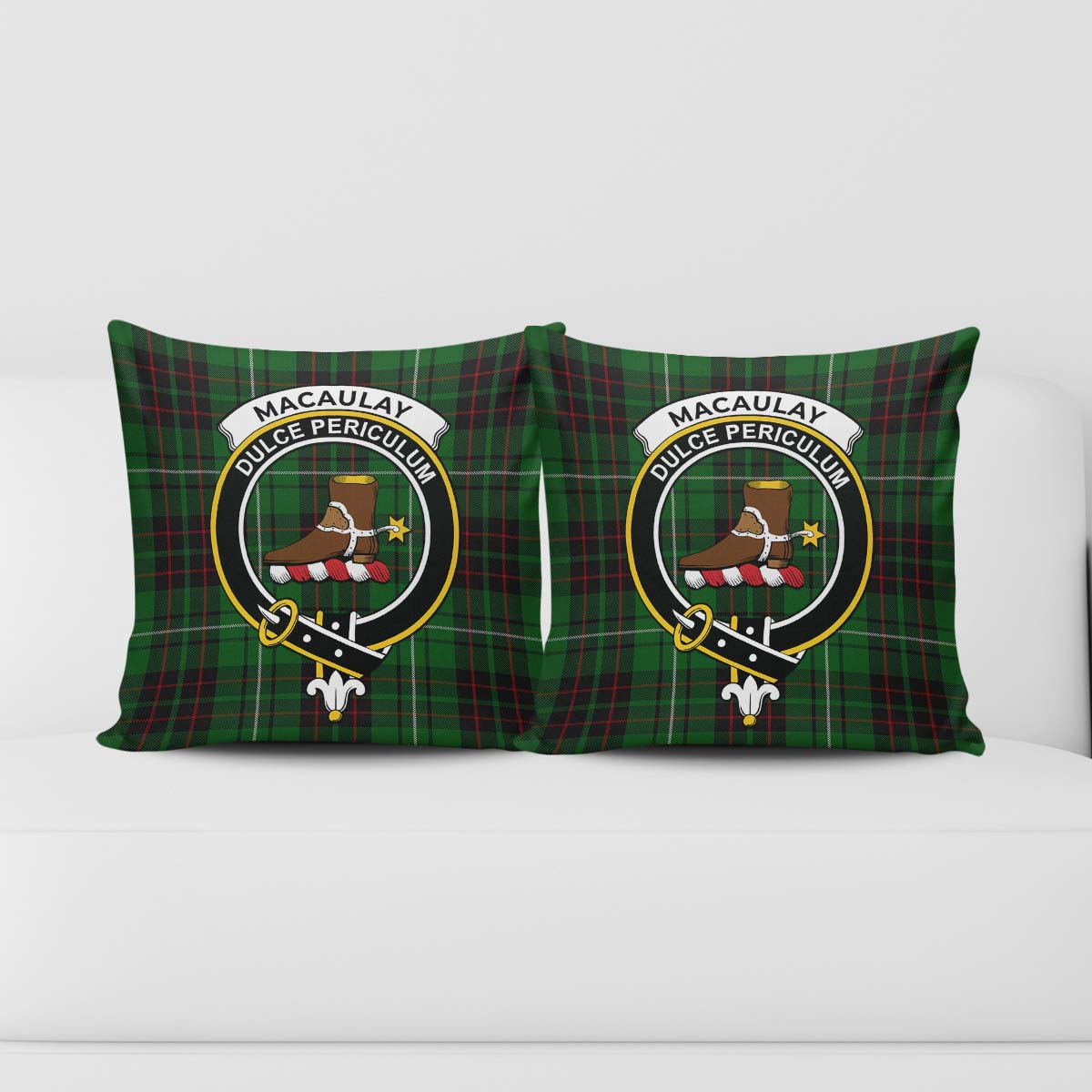 MacAulay of Lewis Tartan Pillow Cover with Family Crest - Tartanvibesclothing