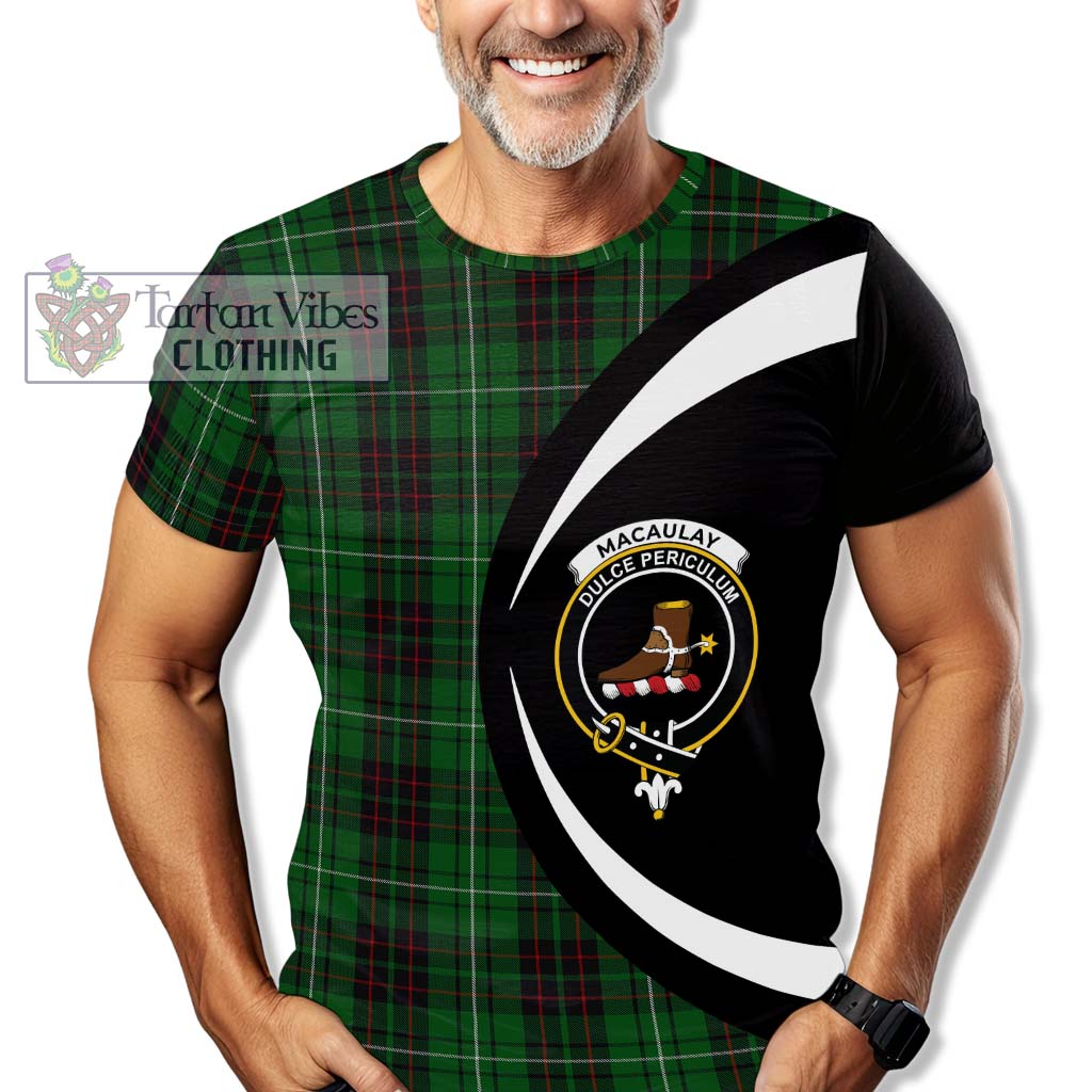 Tartan Vibes Clothing MacAulay of Lewis Tartan T-Shirt with Family Crest Circle Style