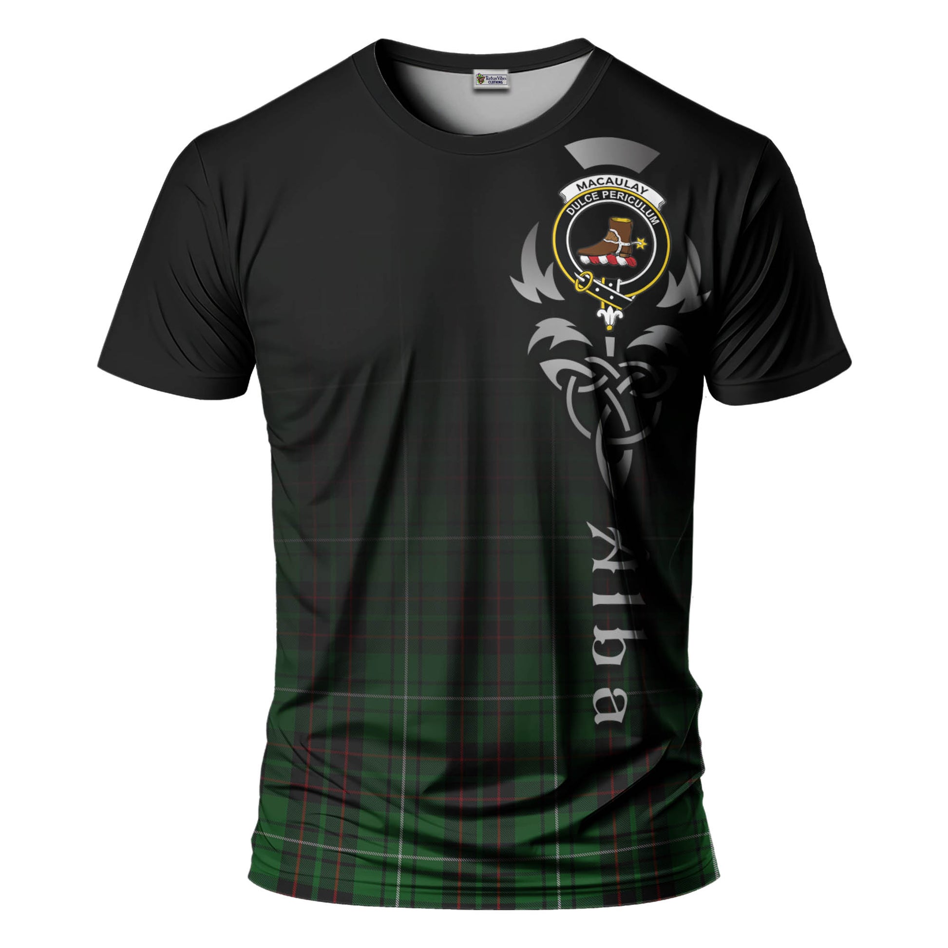 Tartan Vibes Clothing MacAulay of Lewis Tartan T-Shirt Featuring Alba Gu Brath Family Crest Celtic Inspired