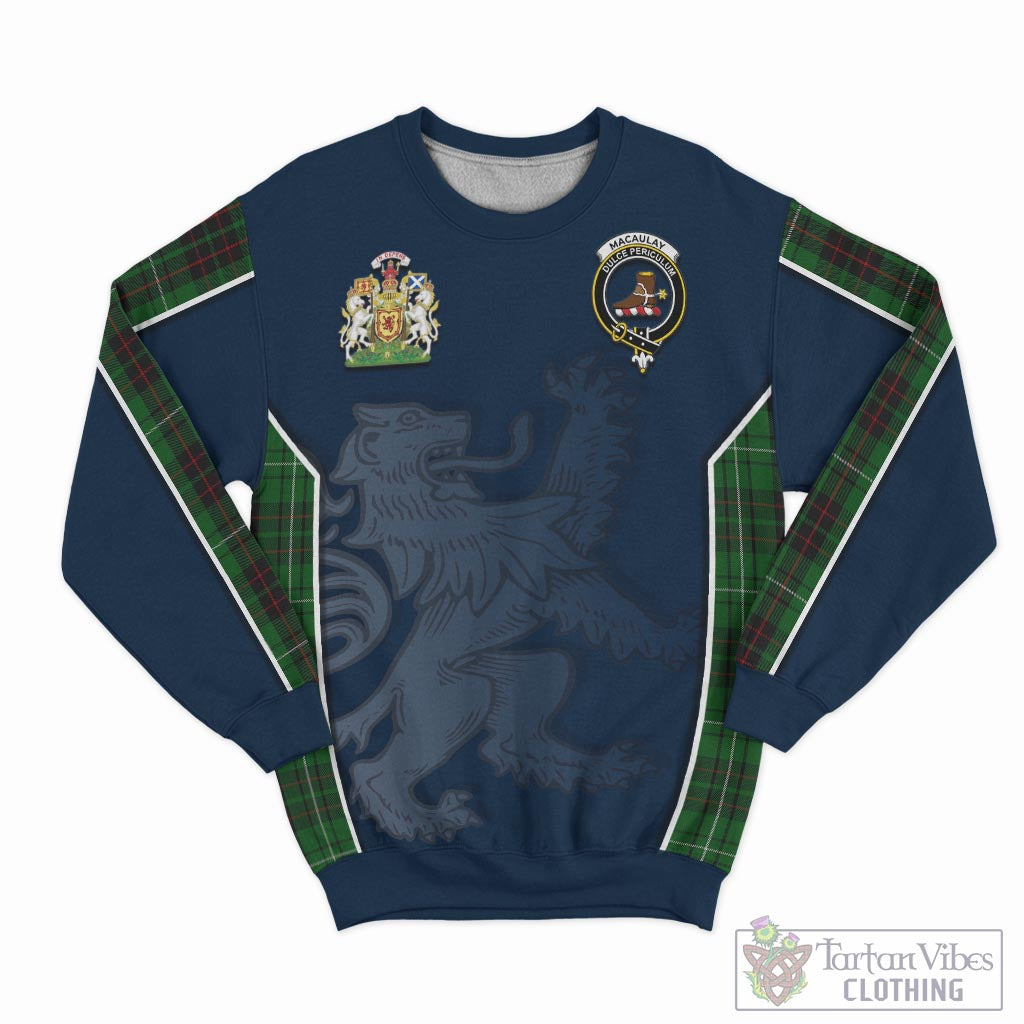 Tartan Vibes Clothing MacAulay of Lewis Tartan Sweater with Family Crest and Lion Rampant Vibes Sport Style