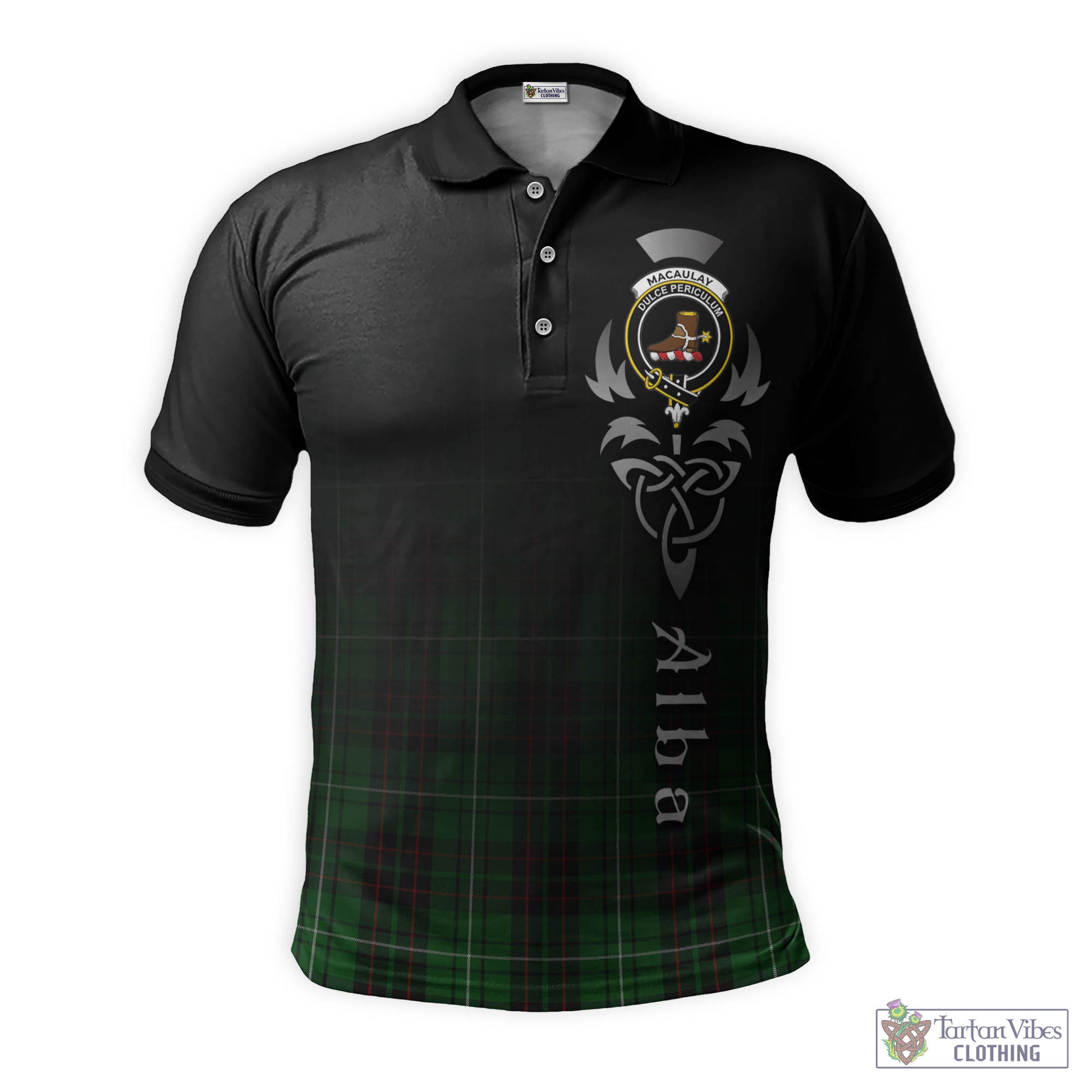 Tartan Vibes Clothing MacAulay of Lewis Tartan Polo Shirt Featuring Alba Gu Brath Family Crest Celtic Inspired