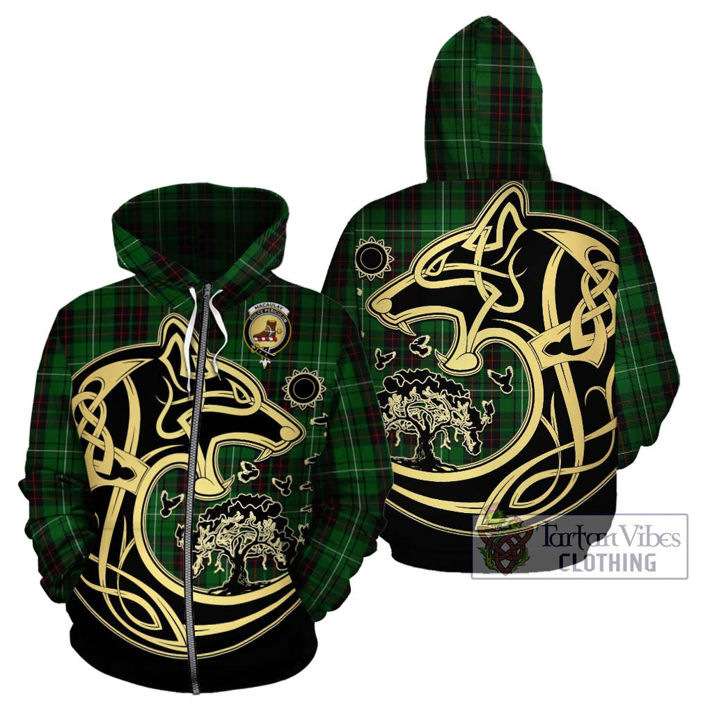 MacAulay of Lewis Tartan Hoodie with Family Crest Celtic Wolf Style - Tartan Vibes Clothing