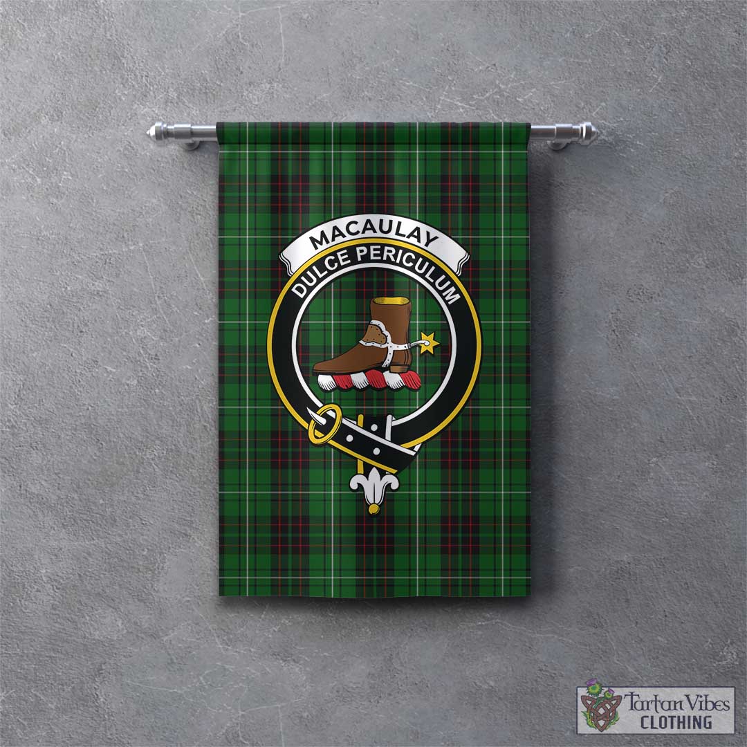 Tartan Vibes Clothing MacAulay of Lewis Tartan Gonfalon, Tartan Banner with Family Crest