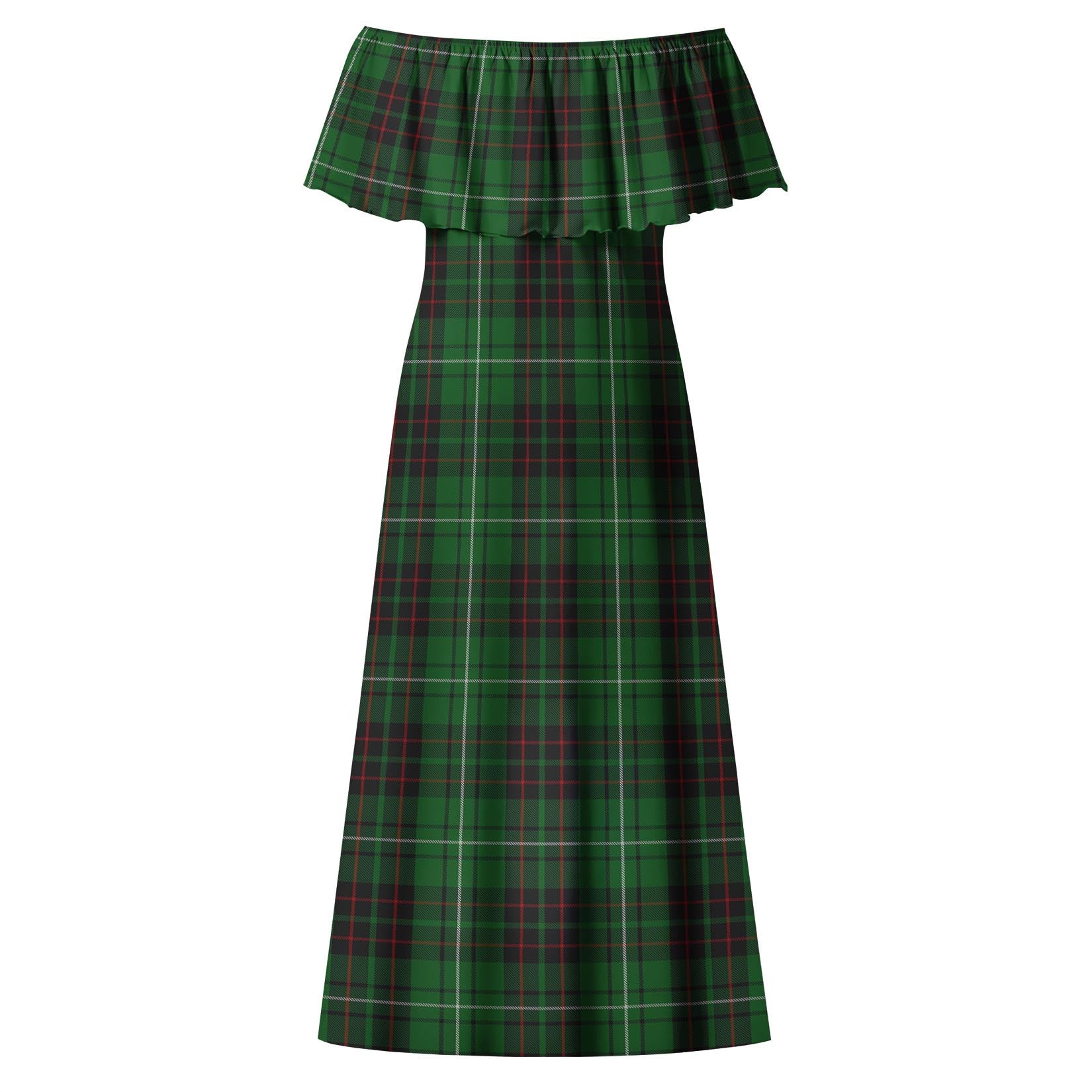 MacAulay of Lewis Tartan Off Shoulder Long Dress - Tartanvibesclothing