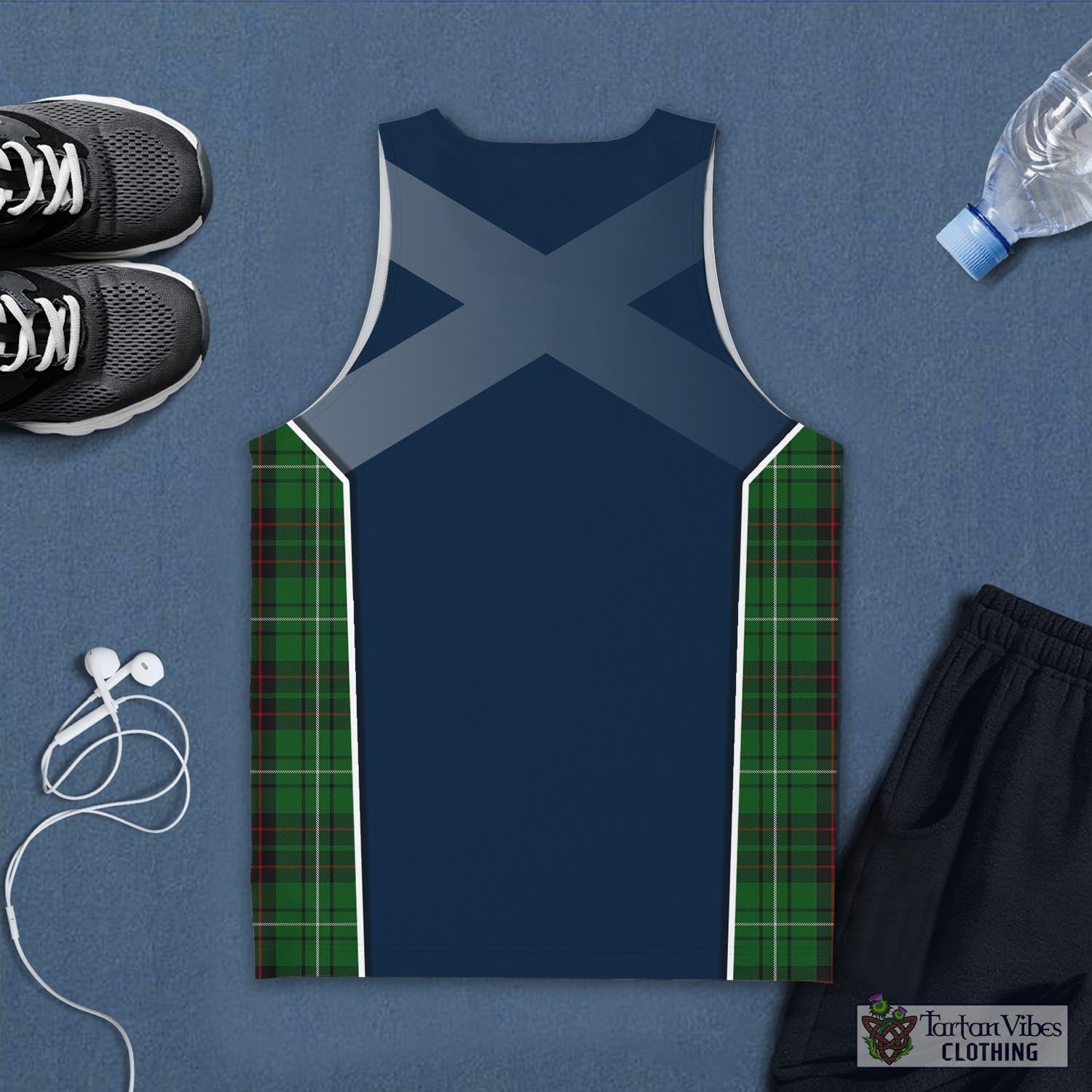 Tartan Vibes Clothing MacAulay of Lewis Tartan Men's Tanks Top with Family Crest and Scottish Thistle Vibes Sport Style