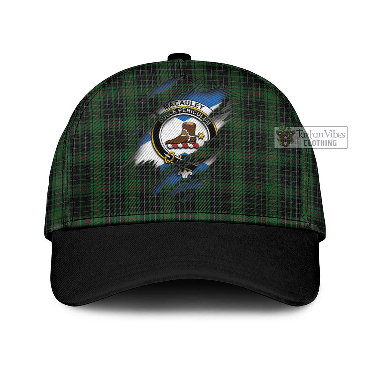 MacAuley Hunting Tartan Classic Baseball Cap with Family Crest In Me Style Classic Cap Universal Fit - Tartan Vibes Clothing