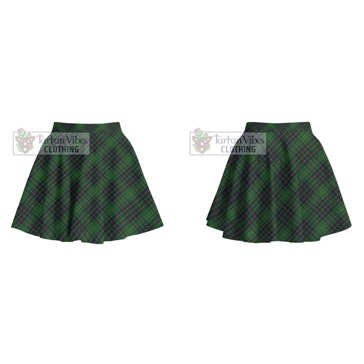 MacAuley Hunting Tartan Women's Plated Mini Skirt Cross Style - Tartan Vibes Clothing