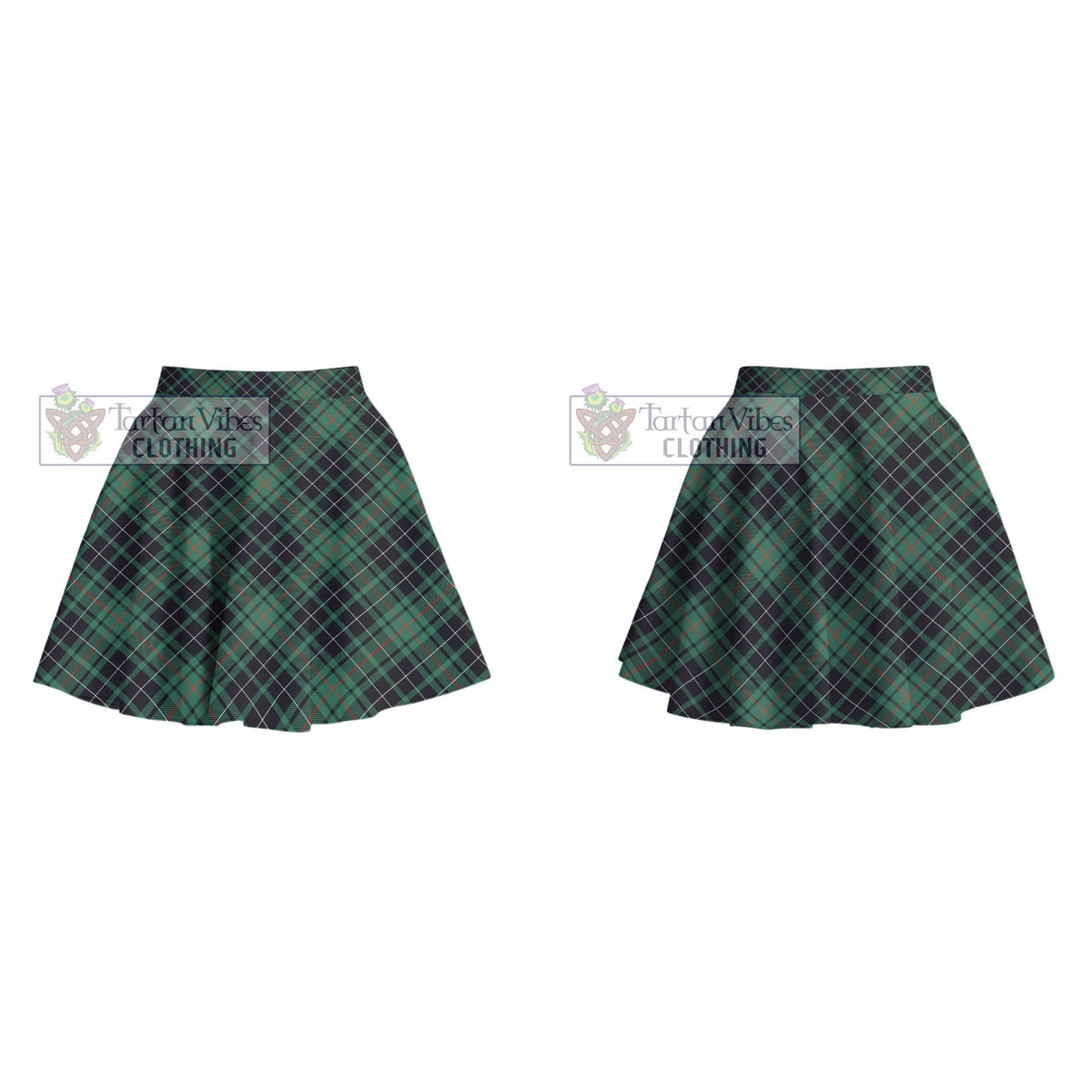 MacAuley Hunting Ancient Tartan Women's Plated Mini Skirt Cross Style - Tartan Vibes Clothing