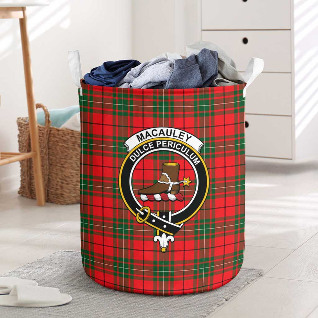 MacAuley Modern Tartan Laundry Basket with Family Crest One Size - Tartanvibesclothing Shop