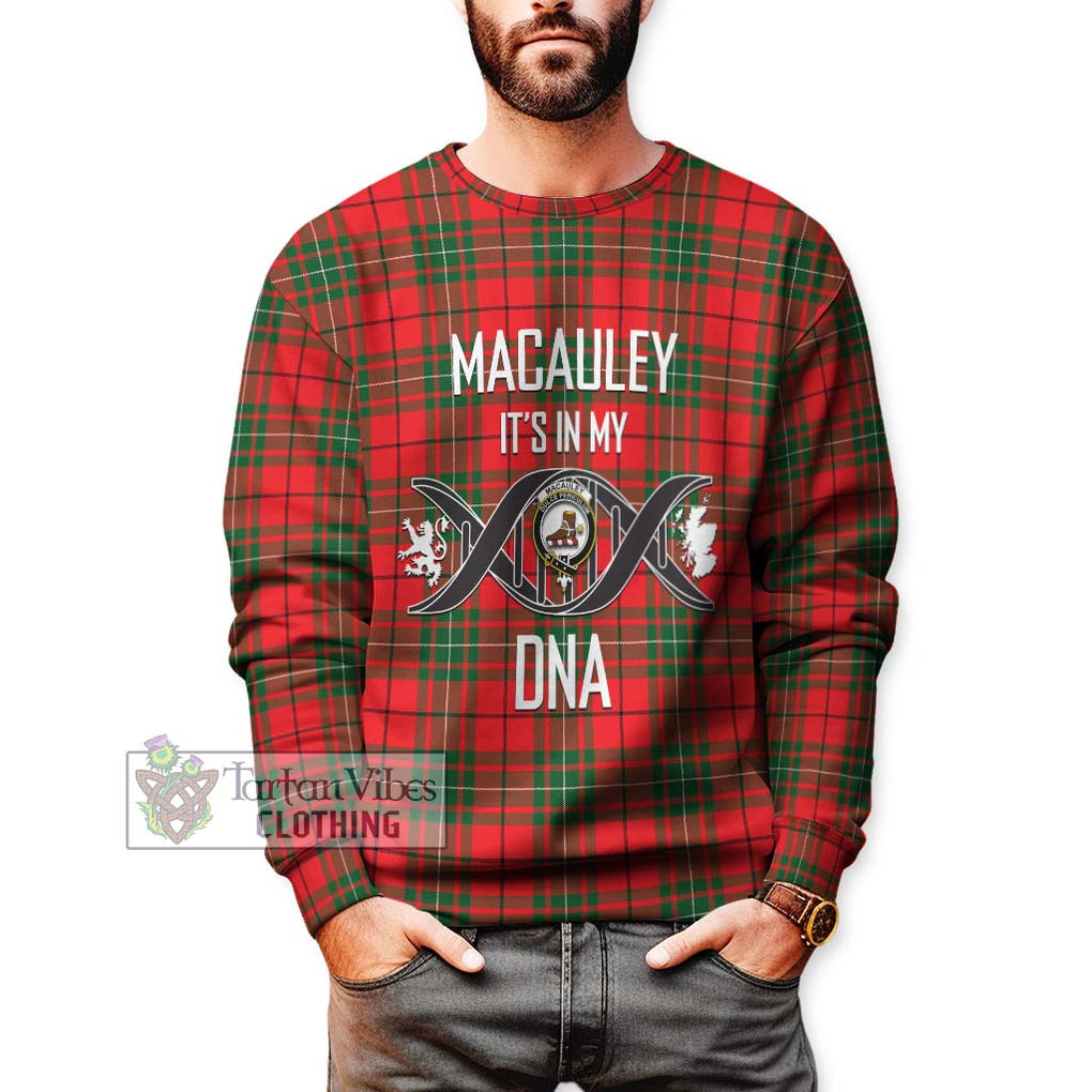 MacAuley Modern Tartan Sweatshirt with Family Crest DNA In Me Style Unisex - Tartan Vibes Clothing