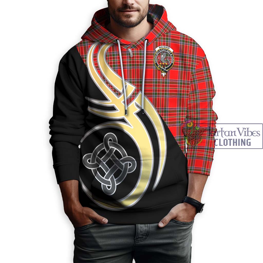 MacBain Tartan Hoodie with Family Crest and Celtic Symbol Style Zip Hoodie - Tartan Vibes Clothing