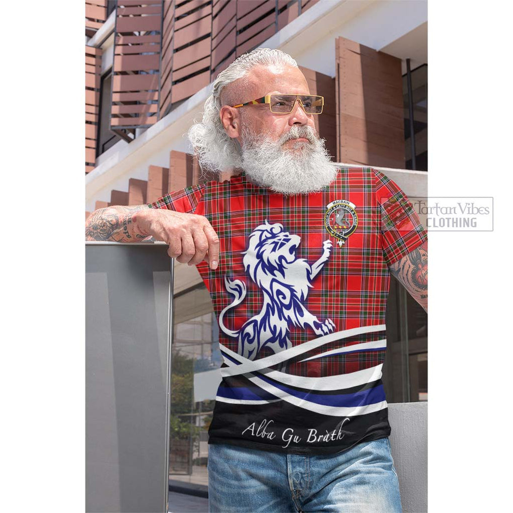 Tartan Vibes Clothing MacBain Tartan Cotton T-shirt with Alba Gu Brath Regal Lion Emblem