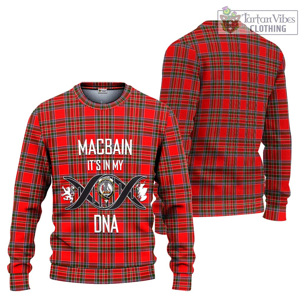 MacBain Tartan Knitted Sweater with Family Crest DNA In Me Style Unisex - Tartanvibesclothing Shop