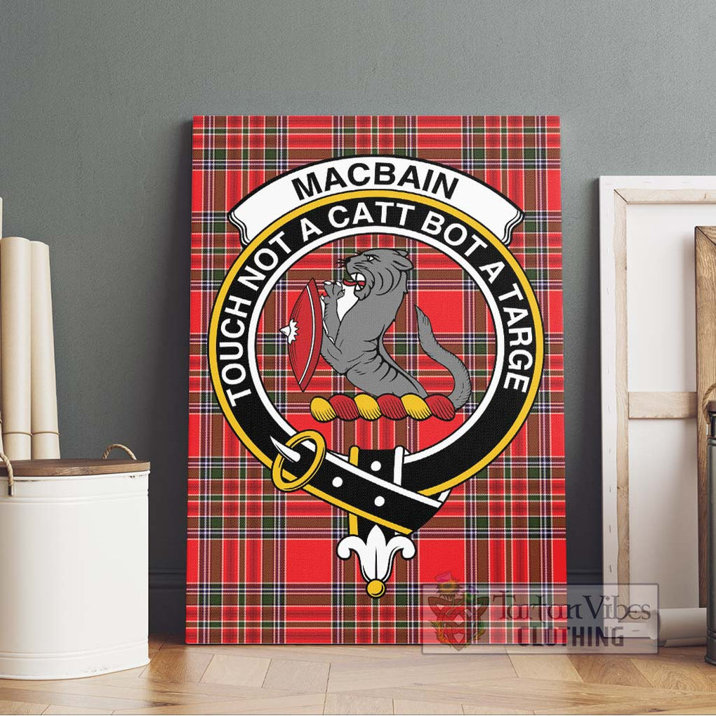 MacBain Tartan Canvas Print Wall Art with Family Crest Without Frame - Tartan Vibes Clothing