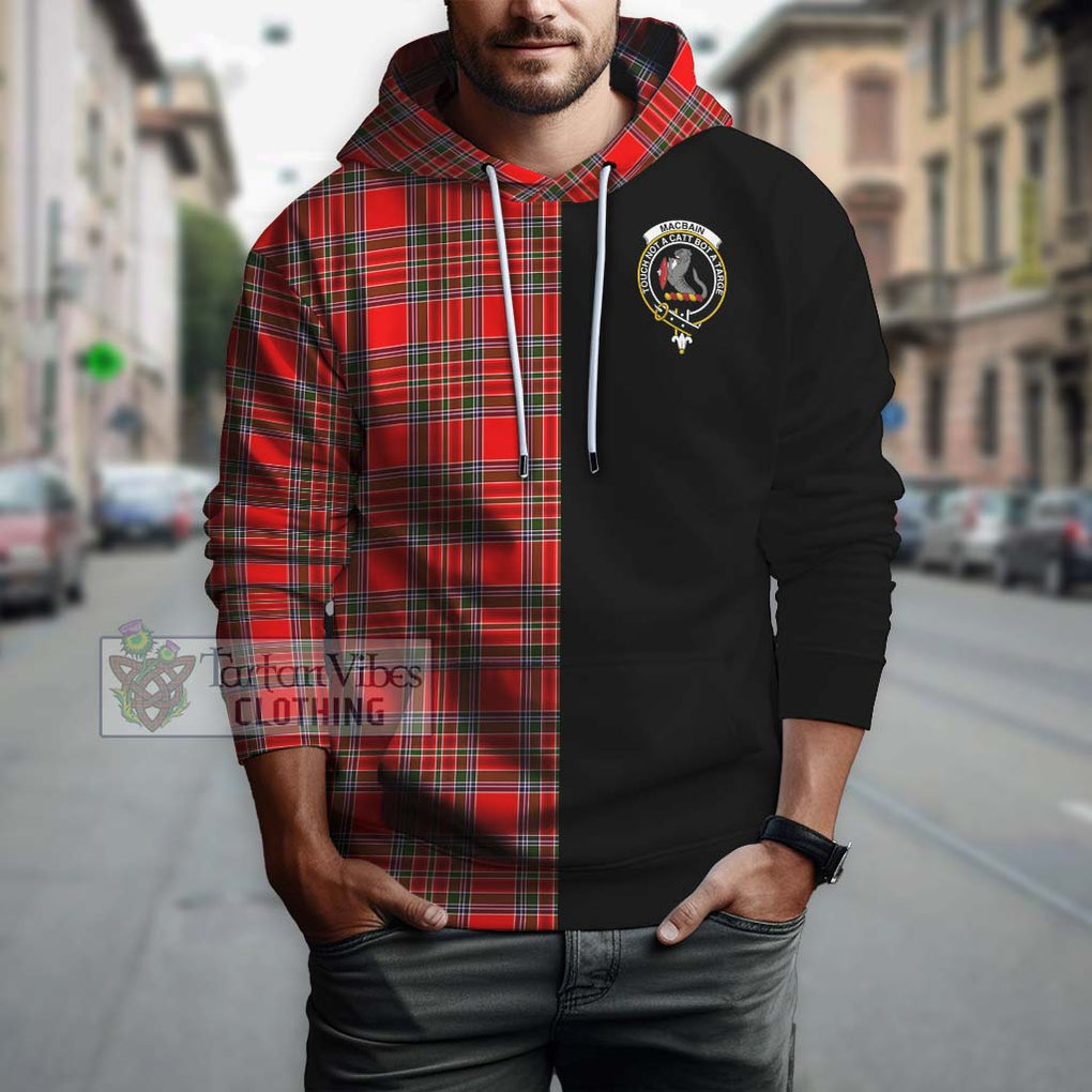 MacBain Tartan Hoodie with Family Crest and Half Of Me Style Zip Hoodie - Tartanvibesclothing Shop