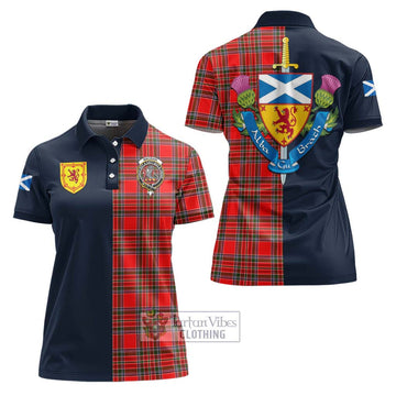 MacBain Tartan Women's Polo Shirt Alba with Scottish Lion Royal Arm Half Style