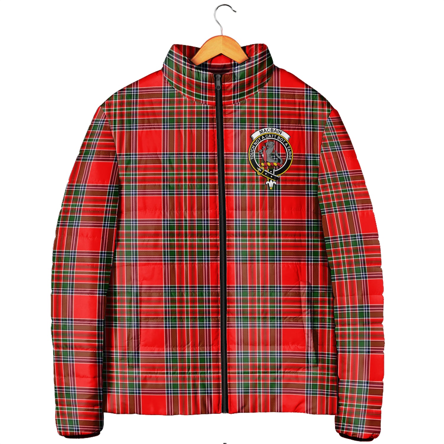 MacBain Tartan Padded Jacket with Family Crest Men's Padded Jacket - Tartan Vibes Clothing